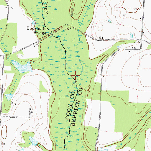 Topographic Map of Wolf Branch, GA