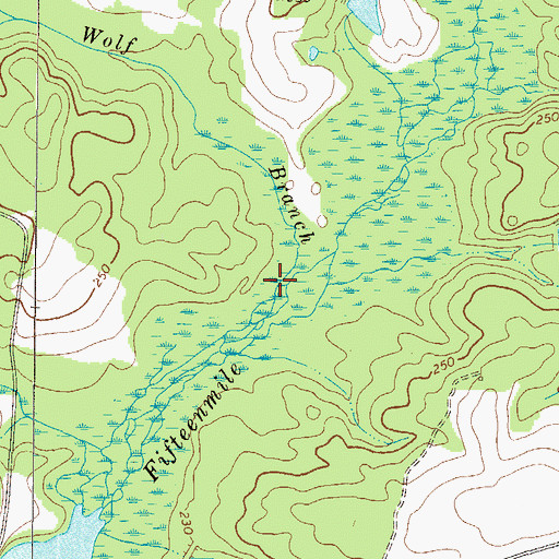 Topographic Map of Wolf Branch, GA