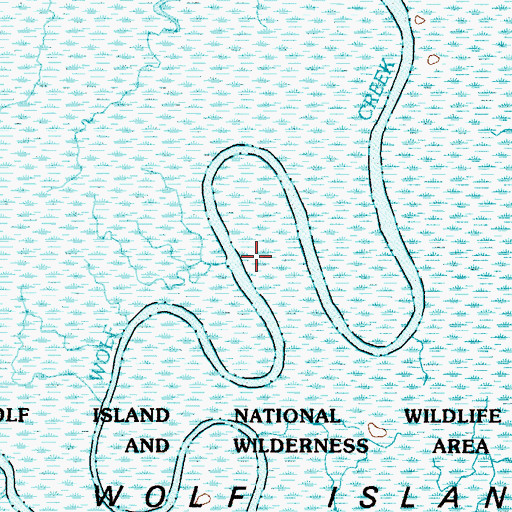Topographic Map of Wolf Creek, GA