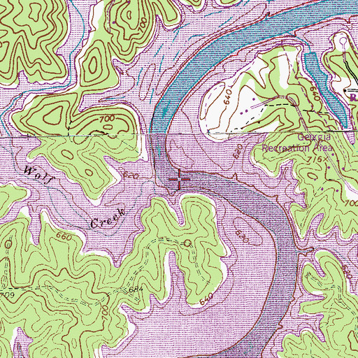 Topographic Map of Wolf Creek, GA