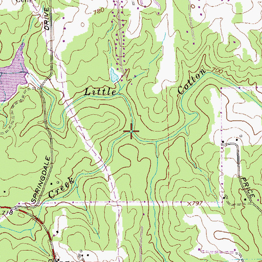 Topographic Map of Wolf Creek, GA