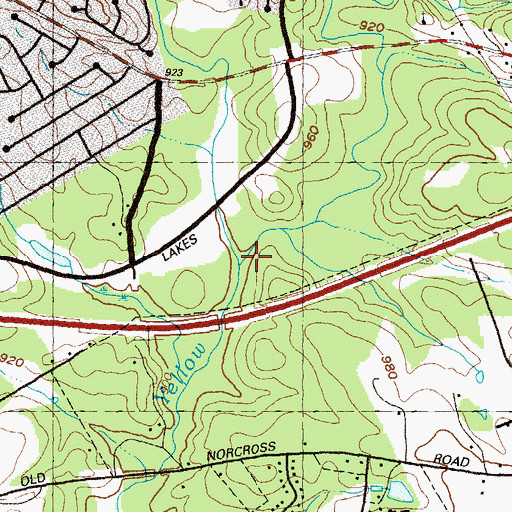 Topographic Map of Wolf Creek, GA