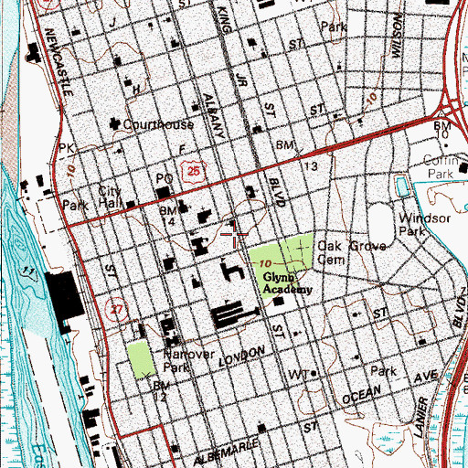 Topographic Map of Wolf High School, GA