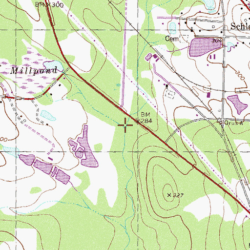 Topographic Map of Wolf Pit Branch, GA