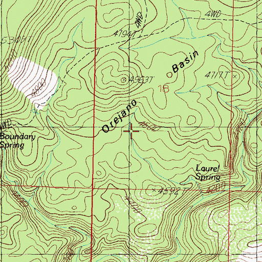 Topographic Map of Orejano Basin, AZ