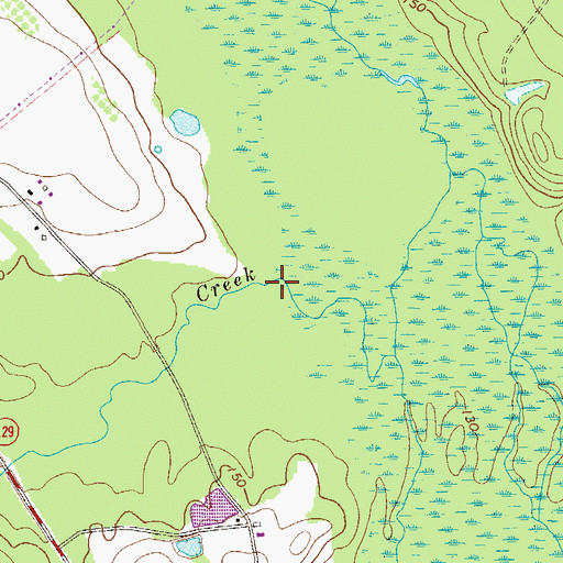 Topographic Map of Wolfe Creek, GA