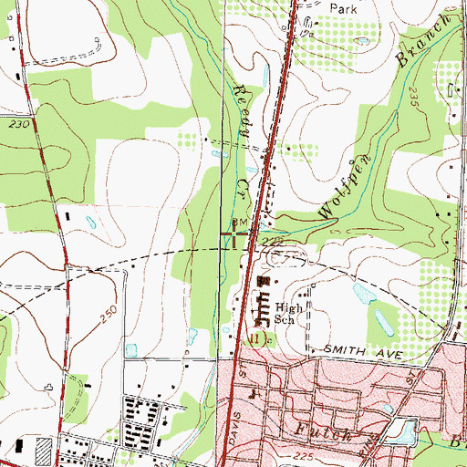 Topographic Map of Wolfpen Branch, GA