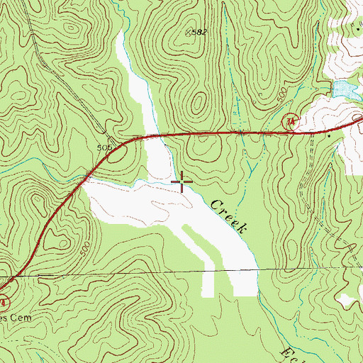 Topographic Map of Wood Creek, GA