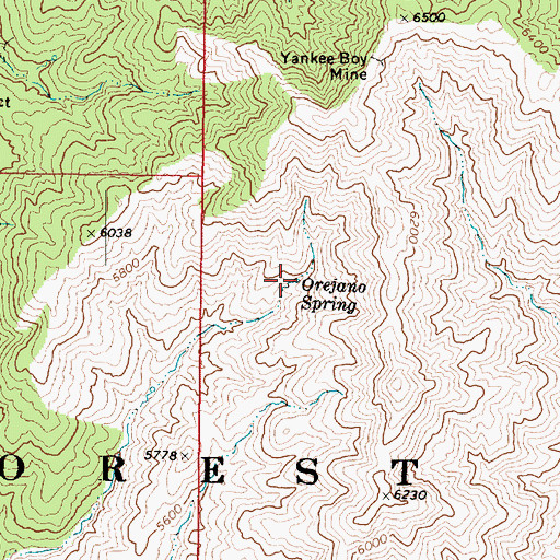 Topographic Map of Orejano Spring, AZ