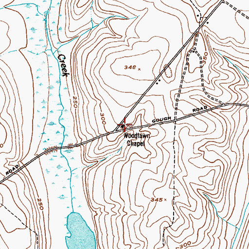Topographic Map of Woodlawn Chapel, GA