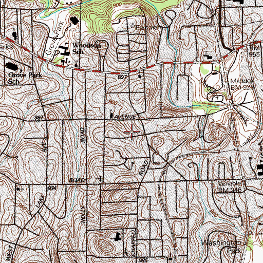 Topographic Map of Woodlawn Church, GA