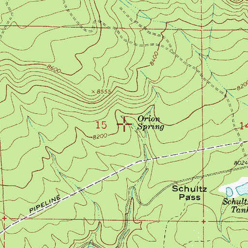 Topographic Map of Orion Spring, AZ