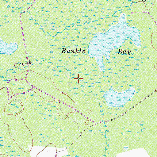 Topographic Map of Woodyard Creek, GA
