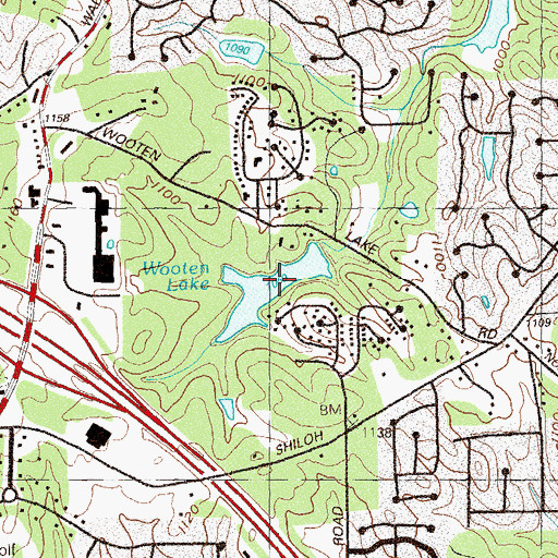 Topographic Map of Wooten Lake, GA