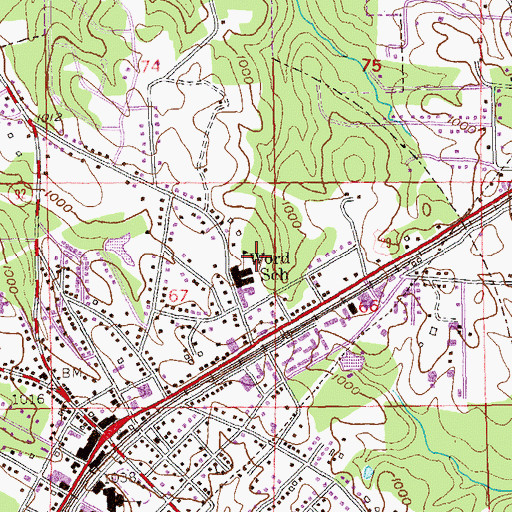 Topographic Map of Campbell Elementary School, GA