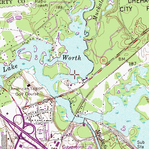 Topographic Map of Lake Worth, GA