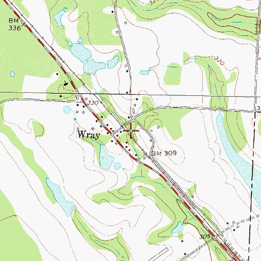 Topographic Map of Wray, GA