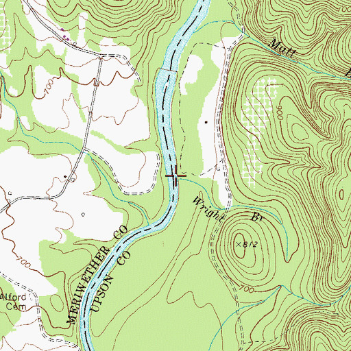 Topographic Map of Wright Branch, GA