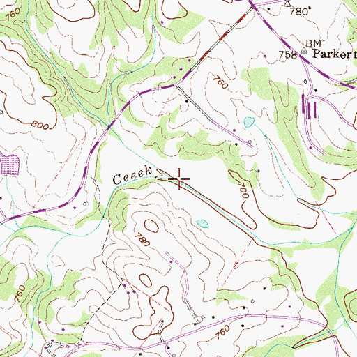 Topographic Map of Wrights Branch, GA