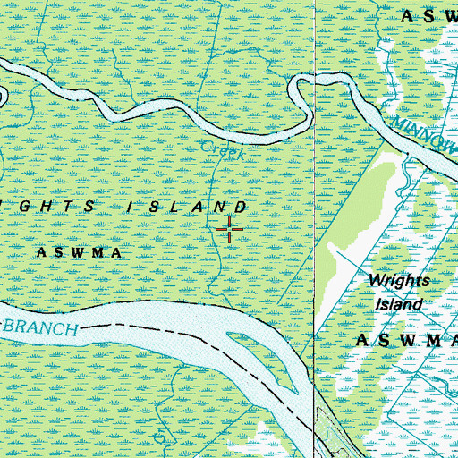 Topographic Map of Wrights Island, GA