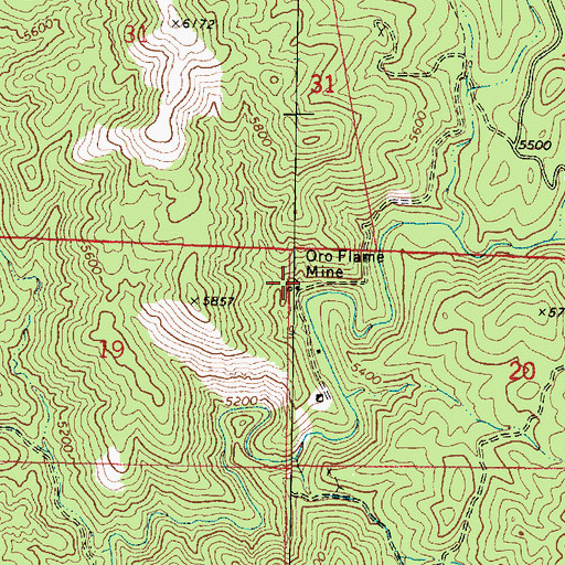 Topographic Map of Oro Flame Mine, AZ
