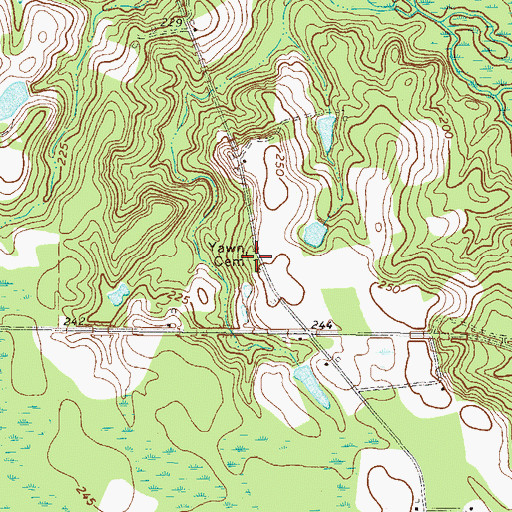Topographic Map of Yawn Cemetery, GA