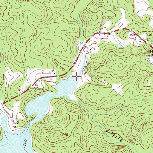 Topographic Map of Yellow Creek, GA