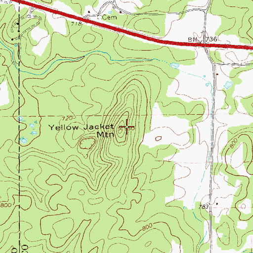 Topographic Map of Yellow Jacket Mountain, GA