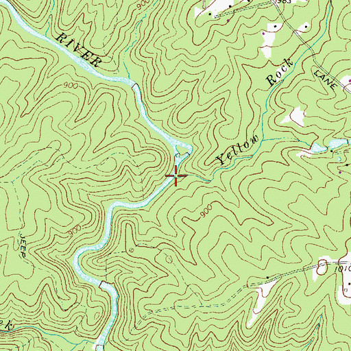 Topographic Map of Yellow Rock Creek, GA