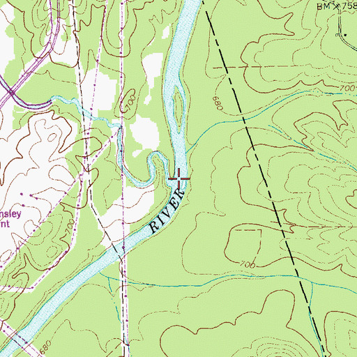 Topographic Map of Yellowdirt Creek, GA