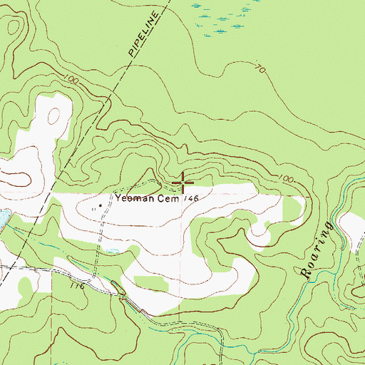 Topographic Map of Yeoman Cemetery, GA