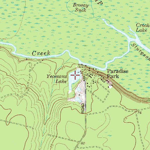 Topographic Map of Yeomans Lake, GA