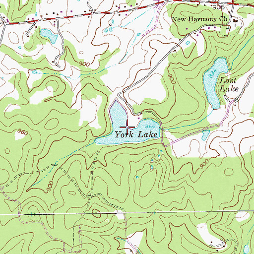 Topographic Map of York Lake, GA