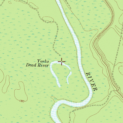 Topographic Map of Yorks Dead River, GA