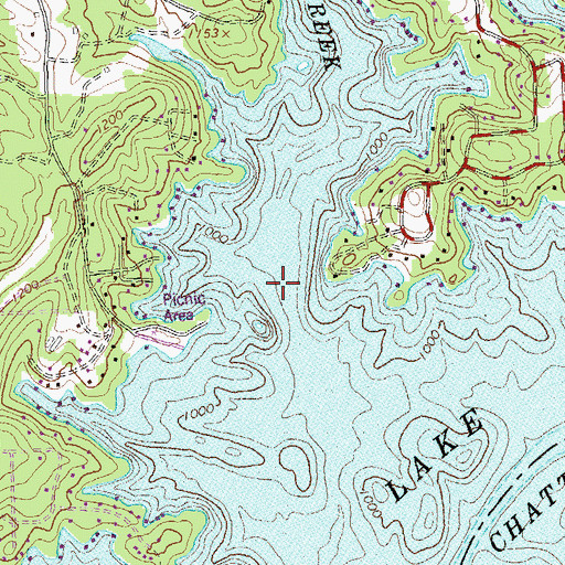 Topographic Map of Young Deer Creek, GA