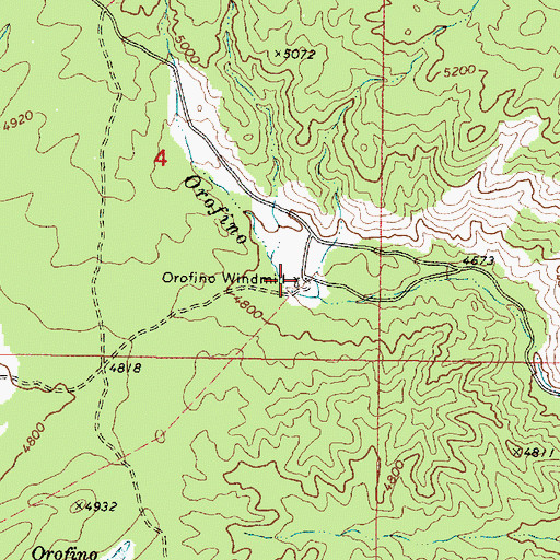 Topographic Map of Orofino Windmill, AZ