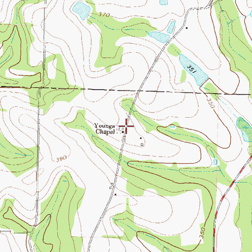 Topographic Map of Youngs Chapel, GA