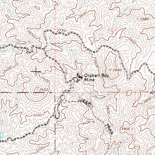 Topographic Map of Orphan Boy Mine, AZ