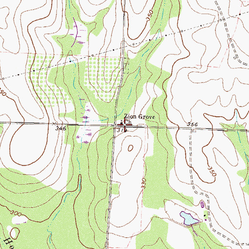 Topographic Map of Zion Grove Church, GA