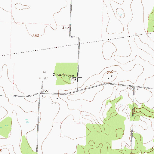 Topographic Map of Zion Grove Church, GA