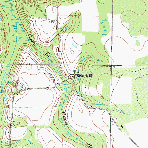 Topographic Map of Zion Hill Church, GA