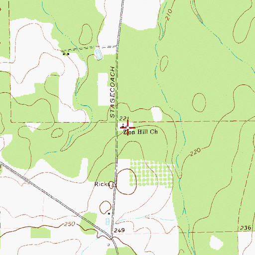 Topographic Map of Zion Hill Church, GA