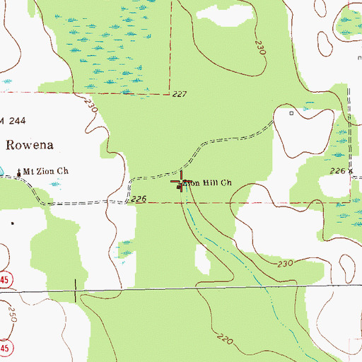 Topographic Map of Zion Hill Church, GA