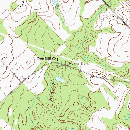 Topographic Map of Zion Hill Church, GA