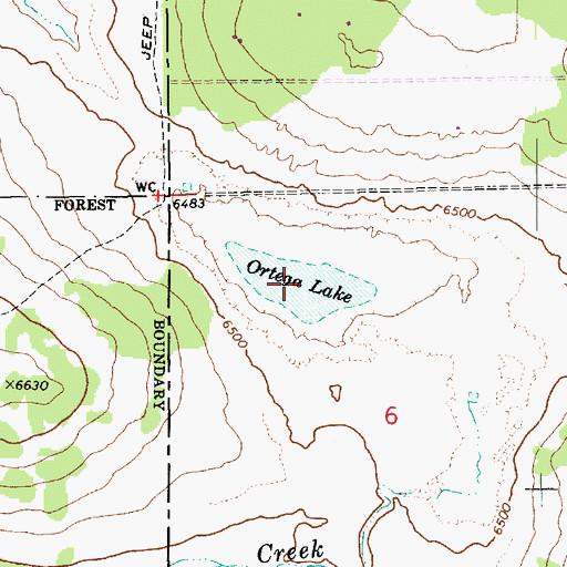 Topographic Map of Ortega Lake, AZ