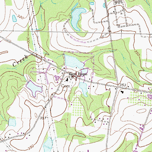 Topographic Map of Zion Hope Church, GA