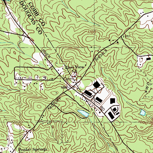 Topographic Map of Zion View Church, GA