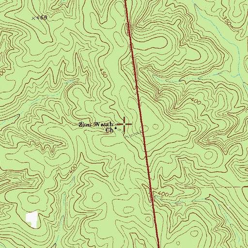 Topographic Map of Zion Watch Church, GA