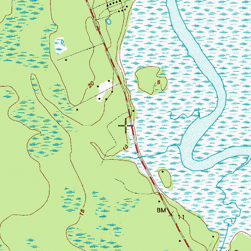 Topographic Map of Cedar Island, GA
