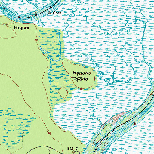 Topographic Map of Hogan, GA